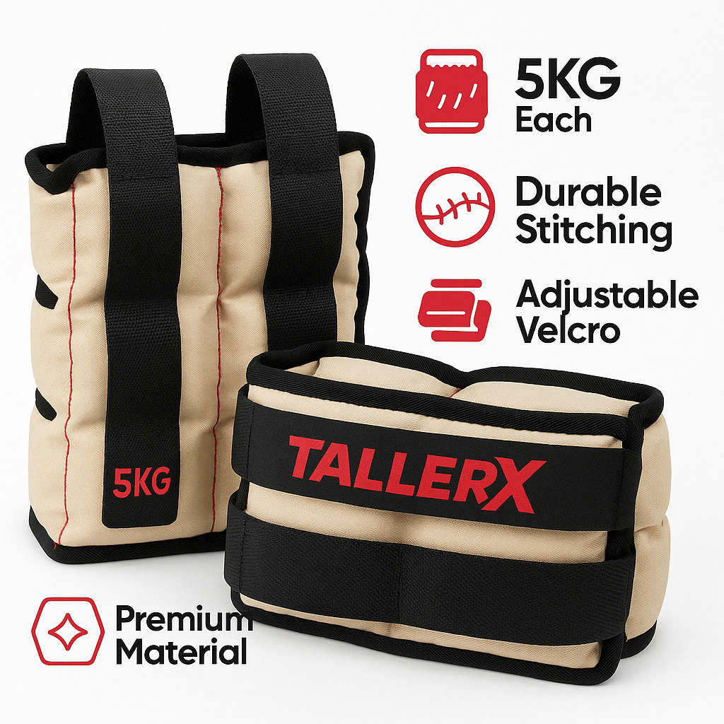 TallerX™ 5KG Premium Ankle Weights – (5KG x 2)