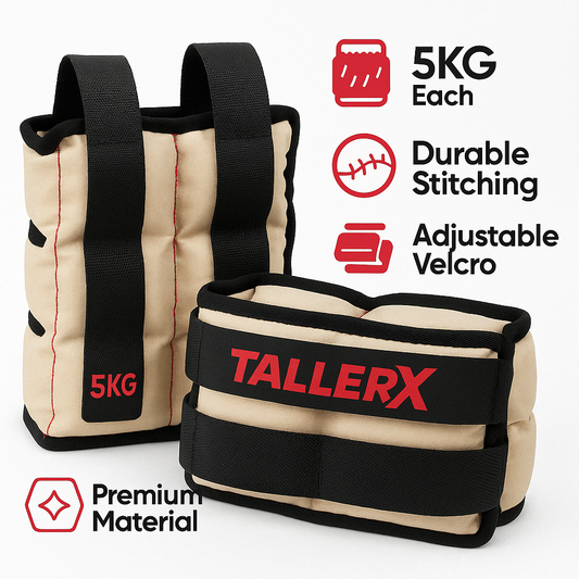 TallerX™ 5KG Premium Ankle Weights – (5KG x 2)